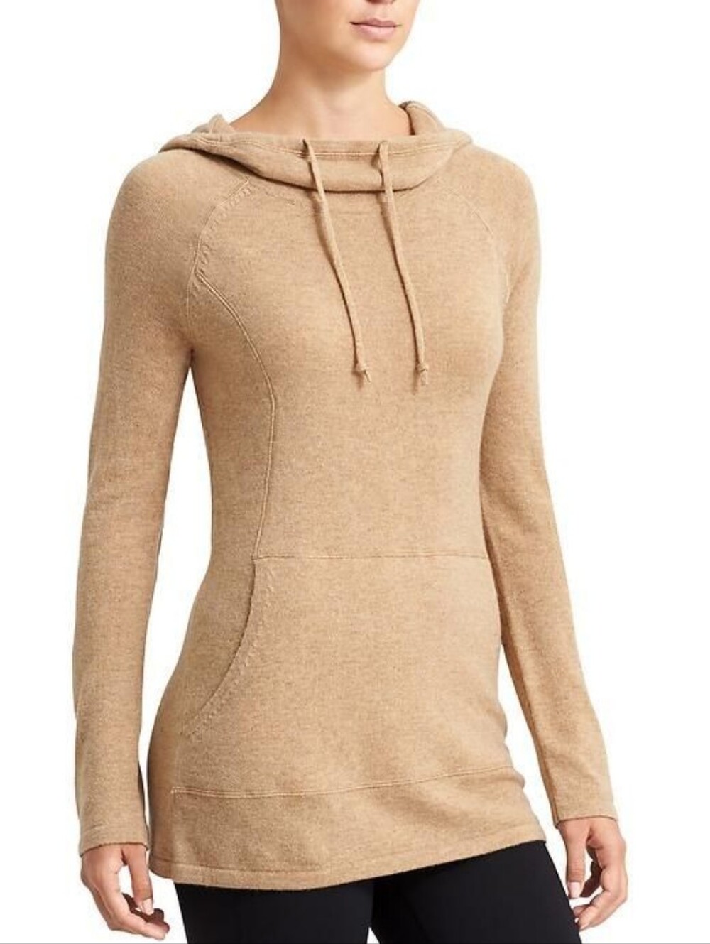 Cashmere Serenity Hoodie, Camel Heather, Size XS